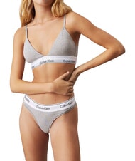 CALVIN KLEIN CK Sutien tip bralette din bumbac elastic gri - Lenjerie de corp pentru femei - 3