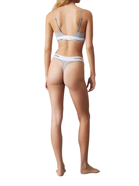 CK Sutien tip bralette din bumbac elastic gri - Lenjerie de corp pentru femei