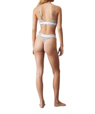 CALVIN KLEIN CK Sutien tip bralette din bumbac elastic gri - Lenjerie de corp pentru femei - 4