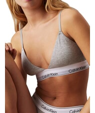 CALVIN KLEIN CK Sutien tip bralette din bumbac elastic gri - Lenjerie de corp pentru femei - 5