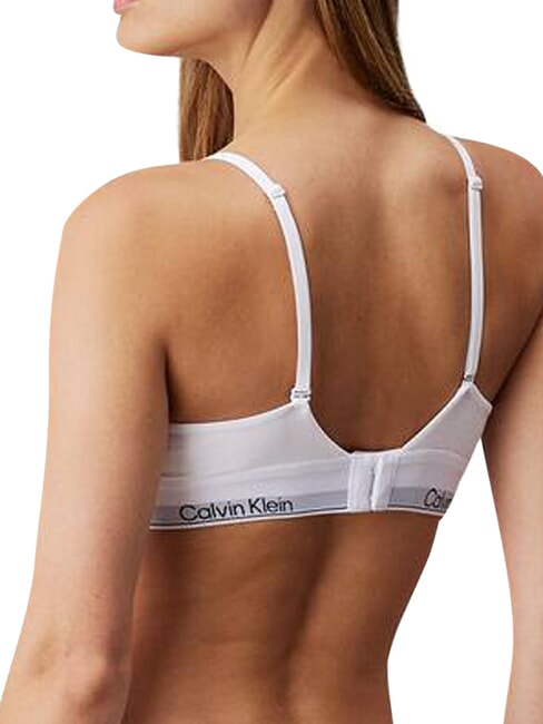 CK Sutien tip bralette din bumbac elastic alb - Lenjerie de corp pentru femei