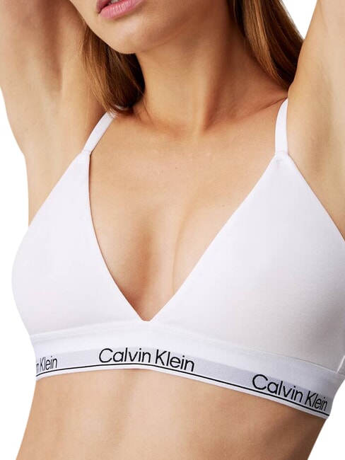 CK Sutien tip bralette din bumbac elastic alb - Lenjerie de corp pentru femei