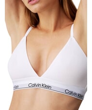 CALVIN KLEIN CK Sutien tip bralette din bumbac elastic alb - Lenjerie de corp pentru femei - 3