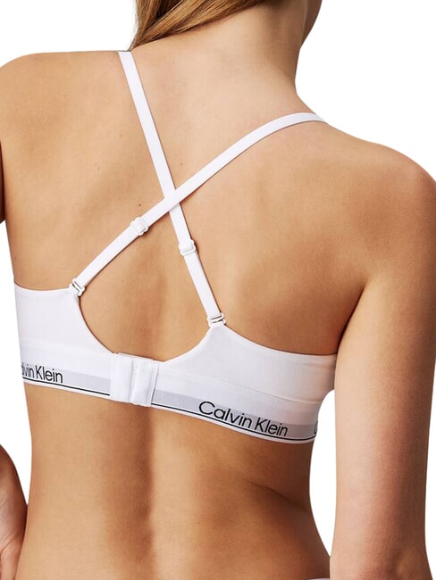 CK Sutien tip bralette din bumbac elastic alb - Lenjerie de corp pentru femei