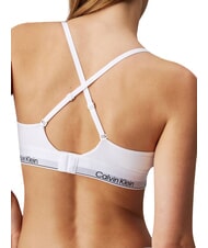 CALVIN KLEIN CK Sutien tip bralette din bumbac elastic alb - Lenjerie de corp pentru femei - 4