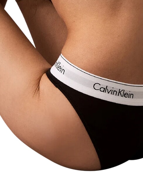 MODERN COTTON  Alunecare negru - Slip pentru femei