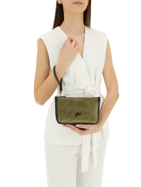BELLA Geantă de umăr mini, din piele tonuri de pătrunjel - Genți femei