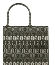FURLA OPPORTUNITY L Geantă tote jacquard reciclată tonuri de cactus - Genți femei - 3