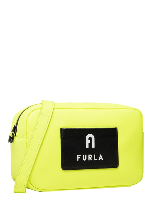 IRIS Geantă mini, cu curea de umăr galben fluorescent + negru - Genți femei