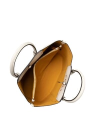 FURLA MIASTELLA Geantă de m&acirc;nă cu curea de umăr bumbac alb - Genți femei - 6