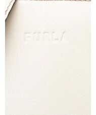 FURLA MIASTELLA Geantă de m&acirc;nă cu curea de umăr bumbac alb - Genți femei - 7