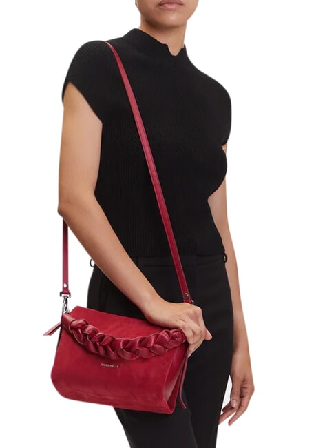BOHEME SUEDE BIMATERIAL  Geantă mini, cu curea de umăr sangrie - Genți femei