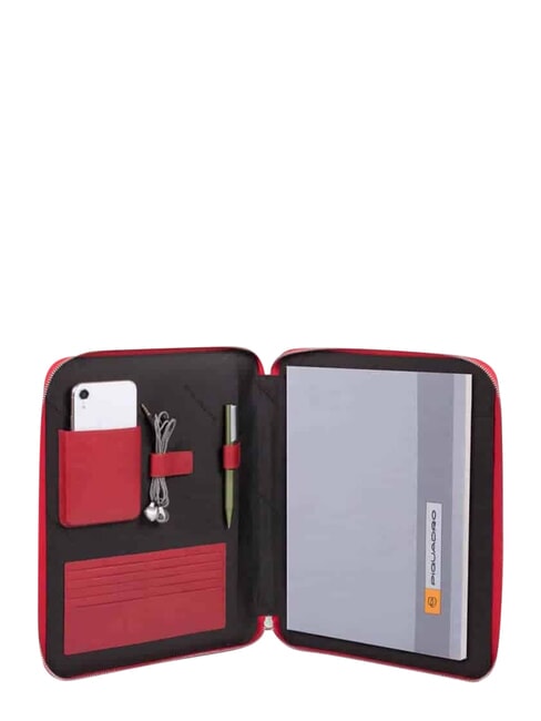 PQ-BIOS Clipboard A4 din piele și material textil RED - Husă pentru tabletă și organizator