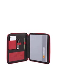 PIQUADRO PQ-BIOS Clipboard A4 din piele și material textil RED - Husă pentru tabletă și organizator - 2