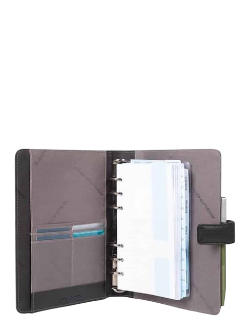 P16 Agenda medie, piele mixtă grisaille - Husă pentru tabletă și organizator