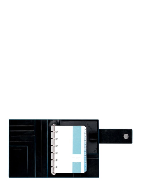 BLUE SQUARE Jurnal organizator mic din piele negru - Husă pentru tabletă și organizator