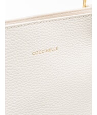 COCCINELLE MALORY  Shopper pe umar, din piele alb - Genți femei - 3