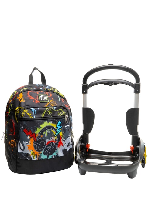 FLASHY SIGN Rucsac cu troler negru - Rucsacuri cu role
