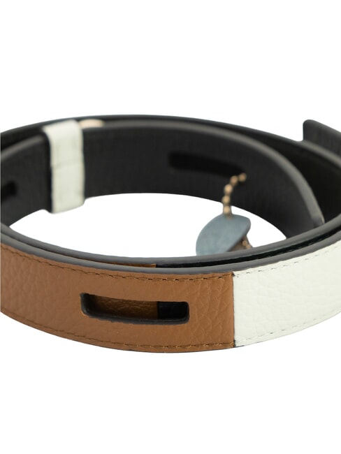 CAMPIONARIO - GIOVE Curea de umăr din piele negru+coniac h+bezea - Accesorii pentru genti