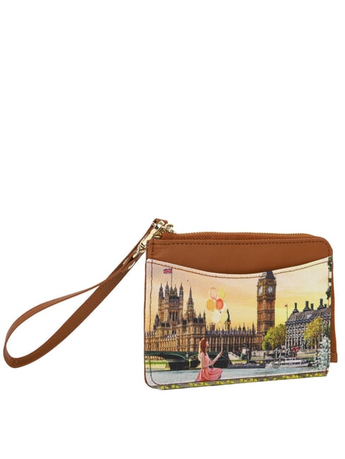 YESBAG Portcard plat cu fermoar și m&acirc;ner floare galbenă - Portofele femei
