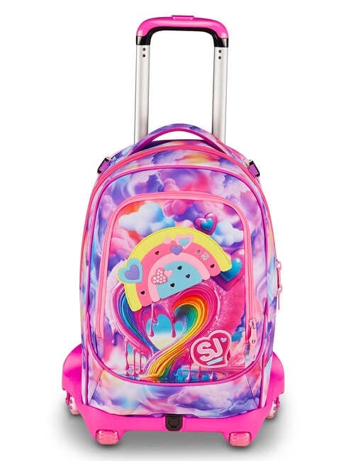 JOYFUL PINS GIRL Rucsac tip troler 3 &icirc;n 1 fuxiafluo - Rucsacuri cu role