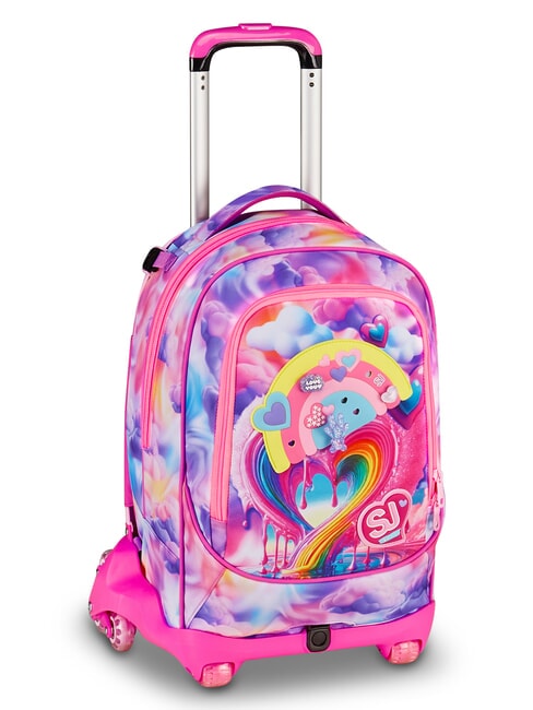 JOYFUL PINS GIRL Rucsac tip troler 3 &icirc;n 1 fuxiafluo - Rucsacuri cu role