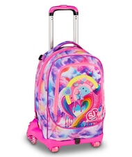 SJGANG JOYFUL PINS GIRL Rucsac tip troler 3 &icirc;n 1 fuxiafluo - Rucsacuri cu role - 3