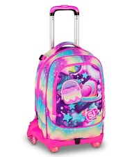 SJGANG SOFT POUCH GIRL Rucsac tip trolei, detașabil păpușă roz - Rucsacuri cu role - 2