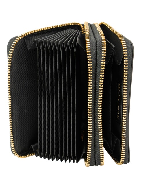 LOVE EMBOSSED Portofel din piele, cu suport pentru carduri negru - Portofele femei