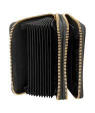 LOVE MOSCHINO LOVE EMBOSSED Portofel din piele, cu suport pentru carduri negru - Portofele femei - 2