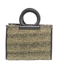 ROCCOBAROCCO ICONIC WOOL Geantă tote cu curea de umăr negru/galben - Genți femei - 3