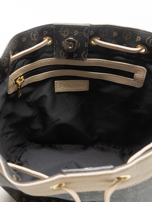 HERITAGE Geantă de umăr tip găleată Negru / Crem - Genți femei