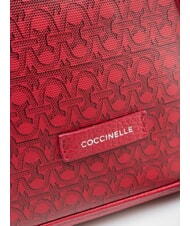 COCCINELLE NEVER WITHOUT BAG COATED MONOGRAM Geantă de m&acirc;nă cu curea de umăr mul.sangr/sangr - Genți femei - 4