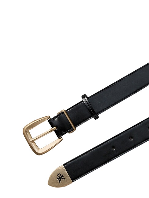 HW END TIP Curea de piele negru / auriu deschis antic - Curele