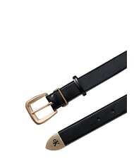CALVIN KLEIN HW END TIP Curea de piele negru / auriu deschis antic - Curele - 3