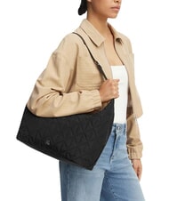CALVIN KLEIN QUILTED NYLON Geantă de umăr pe negru - Genți femei - 2