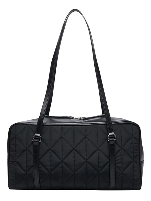 QUILTED NYLON Geanta de umăr pe negru - Genți femei