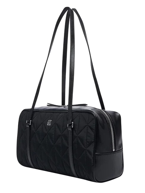 QUILTED NYLON Geanta de umăr pe negru - Genți femei