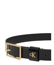 CALVIN KLEIN CLASSIC BUCKLE Curea de piele negru / auriu deschis antic - Curele - 2