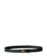 CALVIN KLEIN FACTED CK BUCKLE Curea de piele negru / auriu deschis antic - Curele - 3