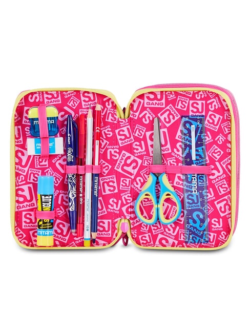 JOYFUL PINS GIRL Penar cu trusă școlară fuxiafluo - Penare și accesorii
