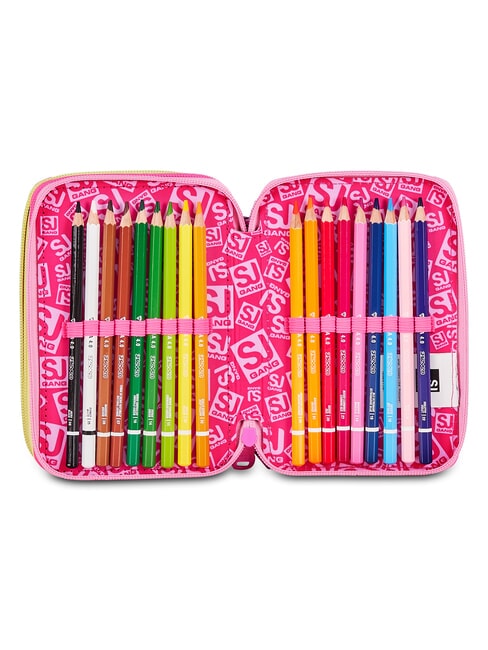 JOYFUL PINS GIRL Penar cu trusă școlară fuxiafluo - Penare și accesorii