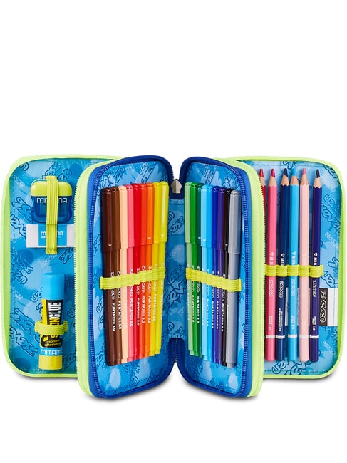 BLU FUSION Penar cu trusă școlară fluorescent turcoaz - Penare și accesorii