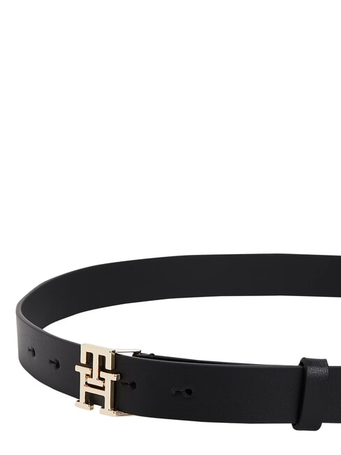 TH LOGO Curea de piele negru - Curele
