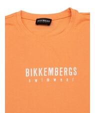 BIKKEMBERGS ICONIC Tricou din bumbac, cu m&acirc;necă scurtă somon - tricou - 2