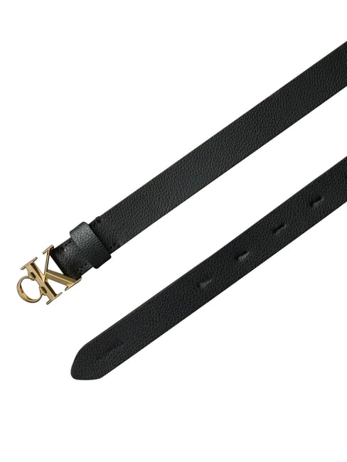 FACTED CK BUCKLE Curea de piele negru / auriu deschis antic - Curele