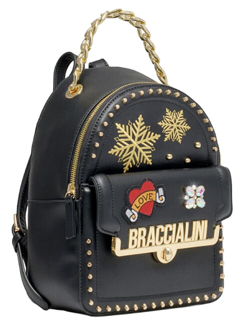 ROCK Rucsac cu buzunar frontal cu clips negru - Genți femei