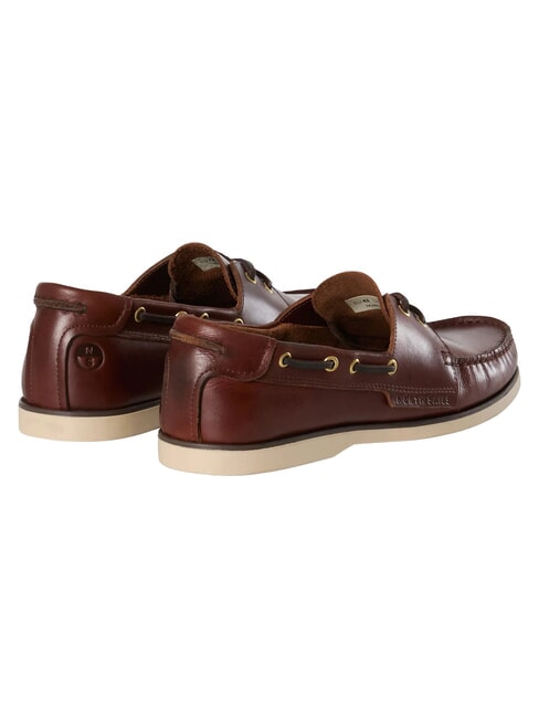 DECK LEATHER Mocasini din piele maro &icirc;nchis - Pantofi bărbați