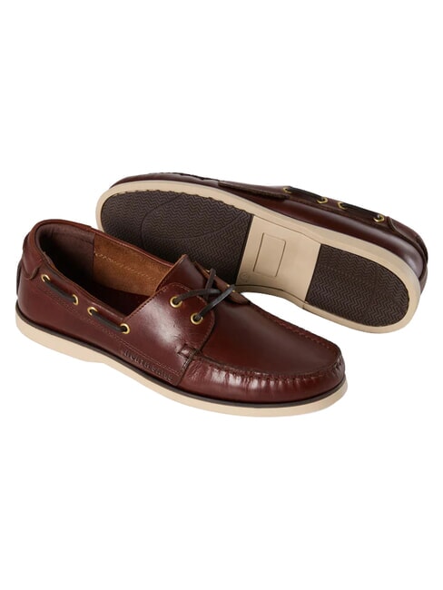 DECK LEATHER Mocasini din piele maro &icirc;nchis - Pantofi bărbați