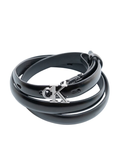 ROUND CK BUCKLE Curea de piele negru ck / nichel antic - Curele